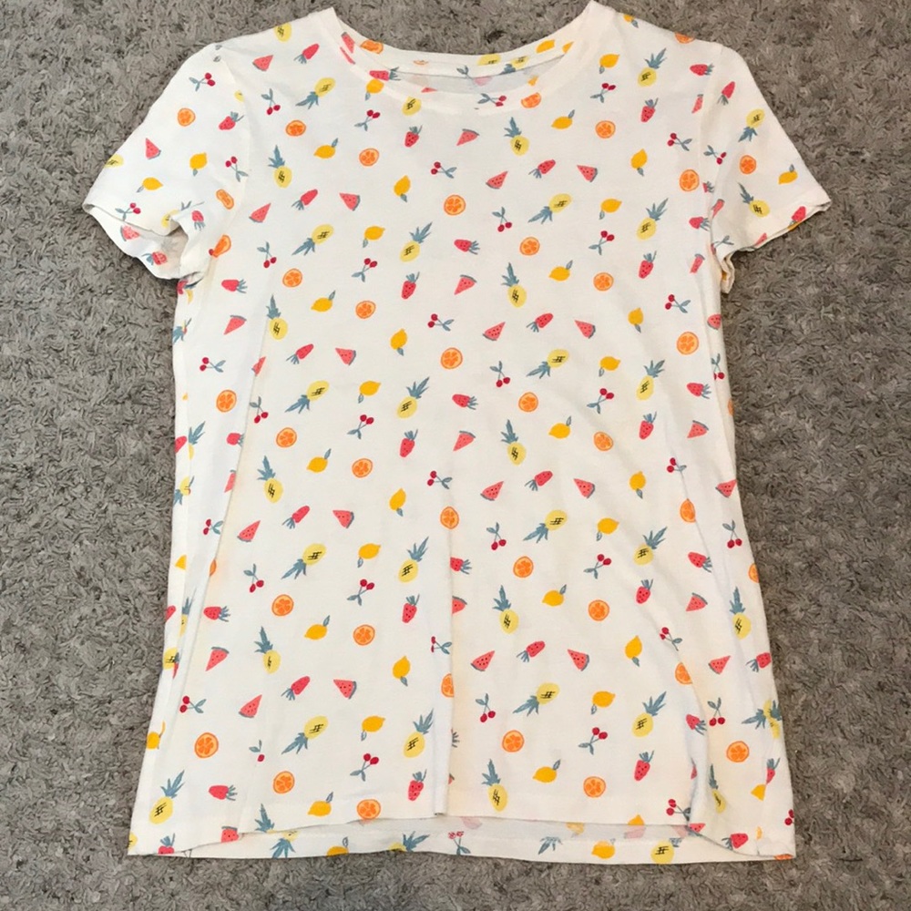 Cream Dip shirt that has fruit all over it